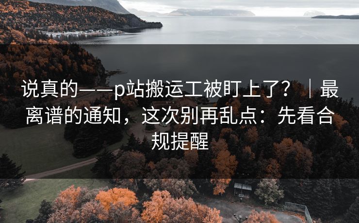 说真的——p站搬运工被盯上了？｜最离谱的通知，这次别再乱点：先看合规提醒